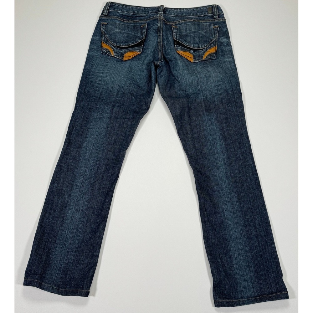 Odyn Womens Jeans Size 30 Dark Blue Wash Denim Straight Leg Stretch Designer Y2K